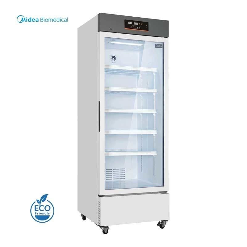 316L Fridge Storage Volume USB Port Glass Door Medical Refrigerator for Midea Laboratory